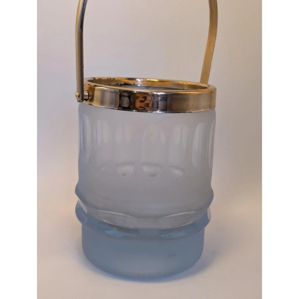 Vintage‎ Neodymium Alexandrite Glass Ice Bucket and 3 Tumbler Set Color Changing